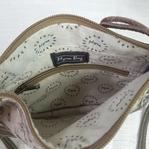 Myra Handbags Dual Strap Small Bag S-1150 NWT Two Tone With Hair Hide - Picture 5 of 10